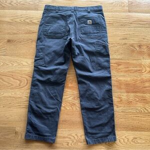 Carhartt Mens Gray Relaxed Fit Workwear Pants  Size 36x30 Double Front